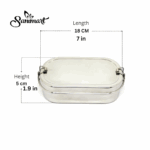 Sanimart Stainless Steel Tiffin Lunch Box for Kids & Office – Capsule-Shaped Lunch Box with Inner Container & Secure Locking Clip, 750ml, Silver - Image 4