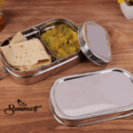 Sanimart Stainless Steel Tiffin Lunch Box for Kids & Office – Capsule-Shaped Lunch Box with Inner Container & Secure Locking Clip, 750ml, Silver - Image 5