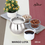 Sanimart Stainless Steel Mango Lota Kalash Chambu Silver, Ideal for Pooja, Pongal, Weddings, and Karvachauth Rituals - 280ml Size - Image 2