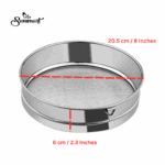 Sanimart Stainless Steel Atta Chalni, Flour Sieve, Spice and Food Strainer for Kitchen (Silver, Pack of 1) (9) - Image 3