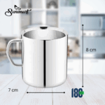Sanimart Stainless Steel Double-Wall Sober Tea and Coffee Mug Set, Medium, Set of 2 Pcs (180ml) - Image 4