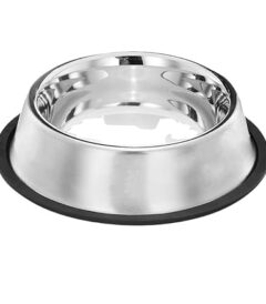 Pet Feeding Sanimart Stainless Steel Bowl for Dogs, Cats & Any Pets I Non-Skid Rubber Bottom Food/Water Bowl I Non-Toxic & 100% Safe for Pets (1000 ML)