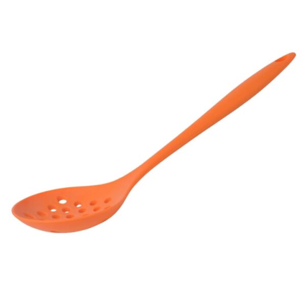 Sanimart 1-Piece Silicone Slotted Spoon – Heat-Resistant Skimmer for Poached Eggs, Cooking, and Straining, with Hanging Hole for Kitchen, Restaurant &Bar Use