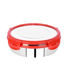 Sanimart 240ML Airtight & Leakproof Stainless Steel Lunch Box with Steel Lid – Orange