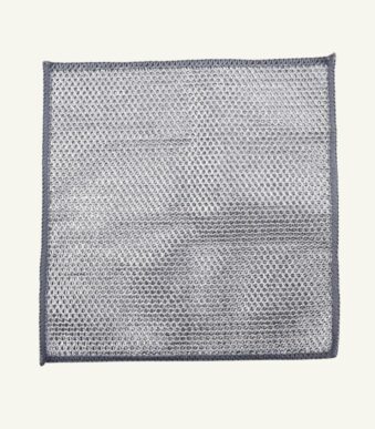 Sanimart 5-Pack Non-Scratch Wire Dishwashing Rags – Double-Layer Silver Mesh Towels for Kitchen, Sinks, Pots & Pans