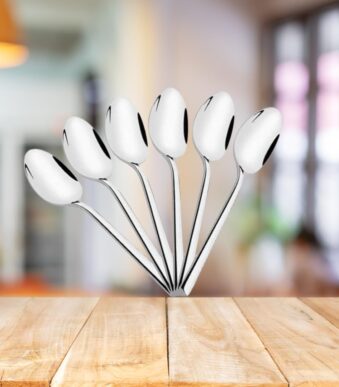 Sanimart 6-Piece Stainless Steel Spoon Set – 16cm Long, 1.6mm Thick Medium Spoons