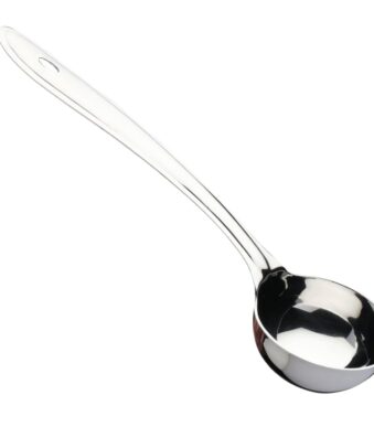 Sanimart Food-Grade Stainless Steel Deep Ladle | Long-Handled Karchi/Milk Ladle/Soup Ladle for Cooking, Serving, and Pouring Gravies, Dal, Curries, and Soups (Plus 2)