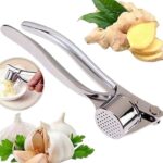 Sanimart Garlic Crusher Presser Garlic Press Manual Garlic Mincer Stainless Steel Garlic Cutter Chopper, Hand Press Garlic Crusher and Chopper, Mincer Cutter for Garlic for Kitchen