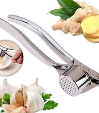 Sanimart Garlic Press & Cutter – Manual Stainless Steel Crusher, Mincer & Chopper