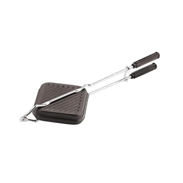 Sanimart Gas Grill Toaster Sandwich Maker | Non-Stick Aluminium Grill | Set of 1 | Regular | Black | Gas Stove Compatible