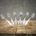 Sanimart Gold-Handled Stainless Steel Dessert Fork Set – Elegant Design (Pack of 6)