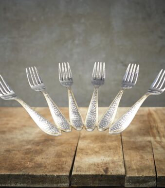 Sanimart Gold-Handled Stainless Steel Dessert Fork Set – Elegant Design (Pack of 6)