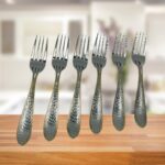 Sanimart Stainless Steel Baby Forks | Mirror & Gold Finish, 6-Piece Set Stainless Steel Baby Fork Set (Pack of 6)