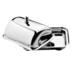 Sanimart Stainless Steel Butter Container Dish | Storage Box Organizer with Lid | Rust-Resistant, Easy-to-Clean, Fridge-Friendly Butter Keeper (250g)