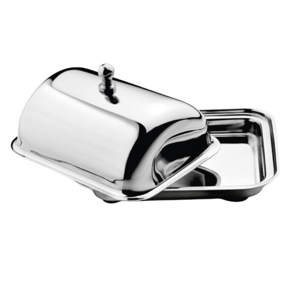 Sanimart Stainless Steel Butter Container Dish | Storage Box Organizer with Lid | Rust-Resistant, Easy-to-Clean, Fridge-Friendly Butter Keeper (250g)