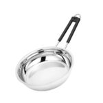 Sanimart Stainless Steel Frying Pan | Induction & Gas Stove Compatible | Even Heat Distribution | Easy-Grip Handle | Durable Cookware (700 ML)