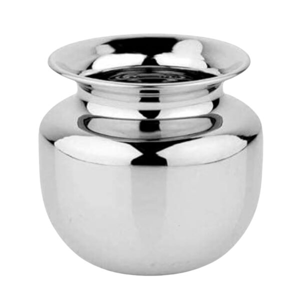 Sanimart Stainless Steel Goti Lota Kalash Chambu Silver, Ideal for Pooja, Pongal, Weddings, and Karvachauth Rituals - 250ml Size