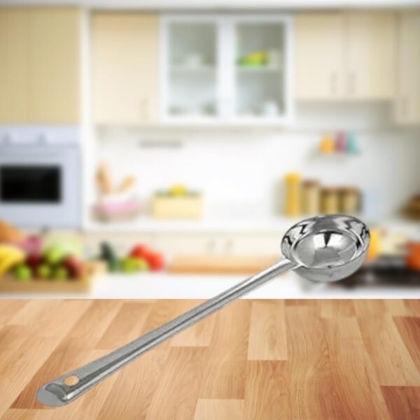 Sanimart Stainless Steel Ladle | Versatile Kitchen Tool | Soup Ladle | Dosa Preparation Tool | Durable Steel Ladle for Serving and Cooking Gravies, Dal, Curries, and More (Size 3)