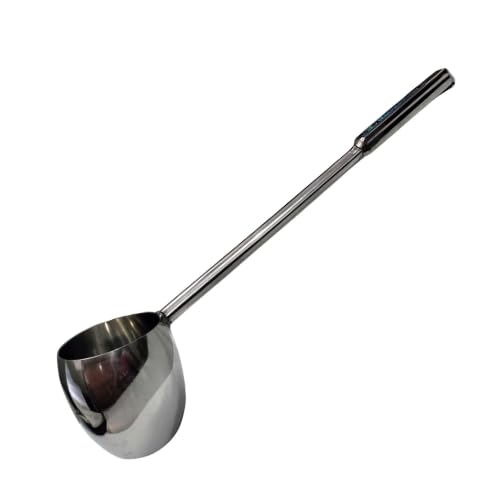 Sanimart Stainless Steel Long-Handled Ladle | Doya/Loti Tea Pourer | Water Dispenser & Canteen Server | Quint & Cute Cooking Ladle for Ghee & Tadka