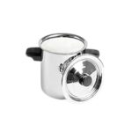 Sanimart Stainless Steel Milk Boiler Pot with Lid, Knob & Whistle