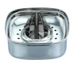 Sanimart Stainless Steel Orange Hand Juicer Manual Citrus/Mosambi/Lemon Heavy Quality With Bowl For Making Fresh Pulpy Juice (Square)