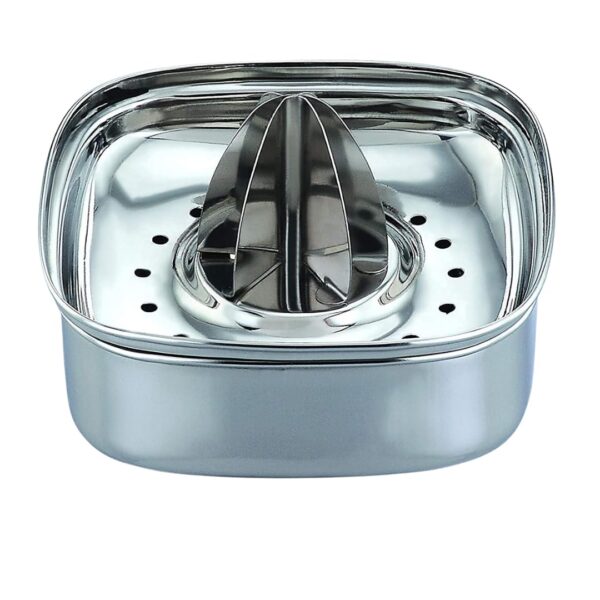 Sanimart Stainless Steel Orange Hand Juicer Manual Citrus/Mosambi/Lemon Heavy Quality With Bowl For Making Fresh Pulpy Juice (Square)
