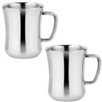 Stainless Steel Double Wall Insulated Coffee & Tea Mug - Set of 2 | Damru Stylish | Perfect for Serving (150 ML)