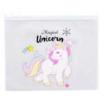 Unicorn Pencil Box/Pouch | Cute Unicorn Gel Pens (Pack of 2) | Multicolor Adhesive Round Stone Stickers for Art & Craft | Perfect Stationery Gift for Girls