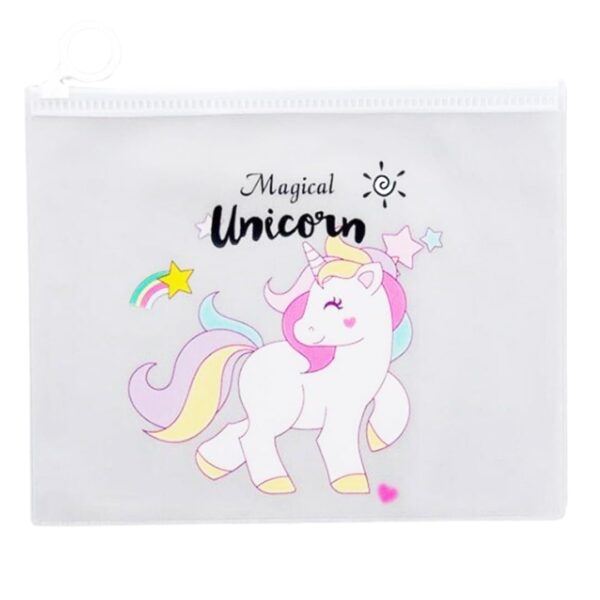 Unicorn Pencil Box/Pouch | Cute Unicorn Gel Pens (Pack of 2) | Multicolor Adhesive Round Stone Stickers for Art & Craft | Perfect Stationery Gift for Girls